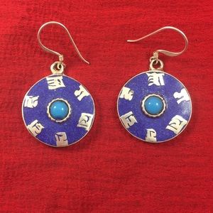 Handcrafted white metal earrings